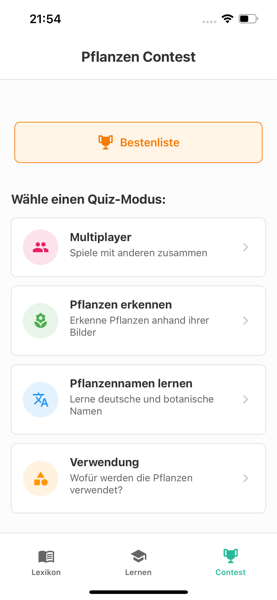 AndyGreen App - Quiz-Modi