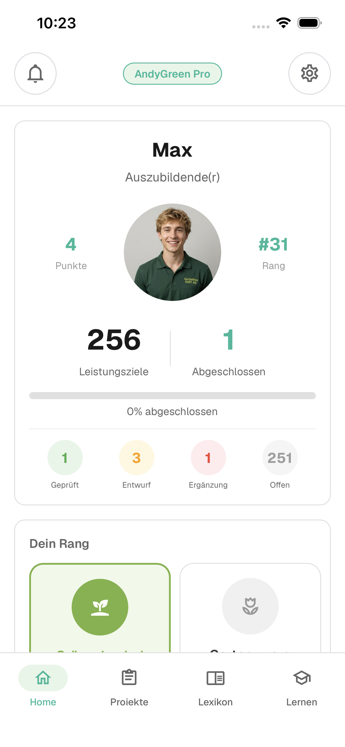 AndyGreen App Vorschau